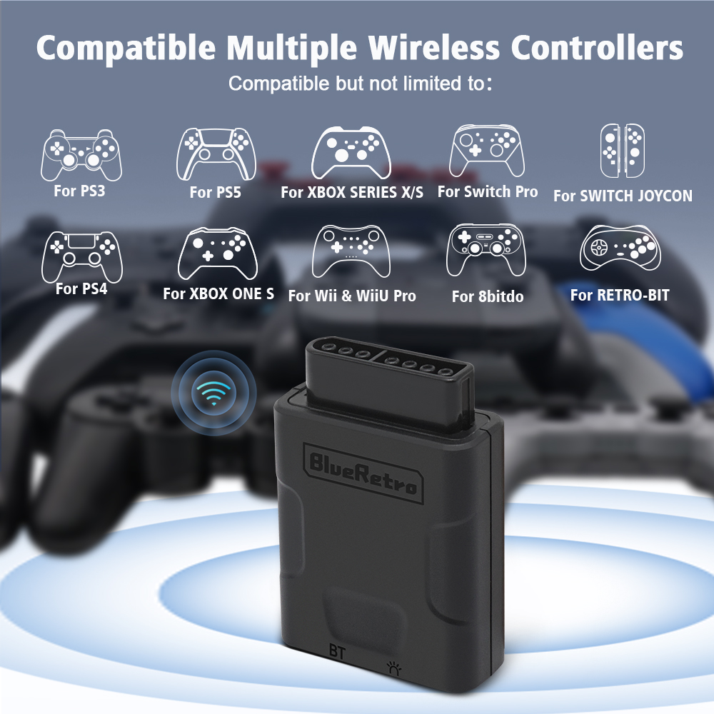 Retro Gaming Xbox One - Retroscer-Bluetoothワイヤレスコントローラー,nes sfc用アダプター,ps4,ps5,proコントローラー,xbox one