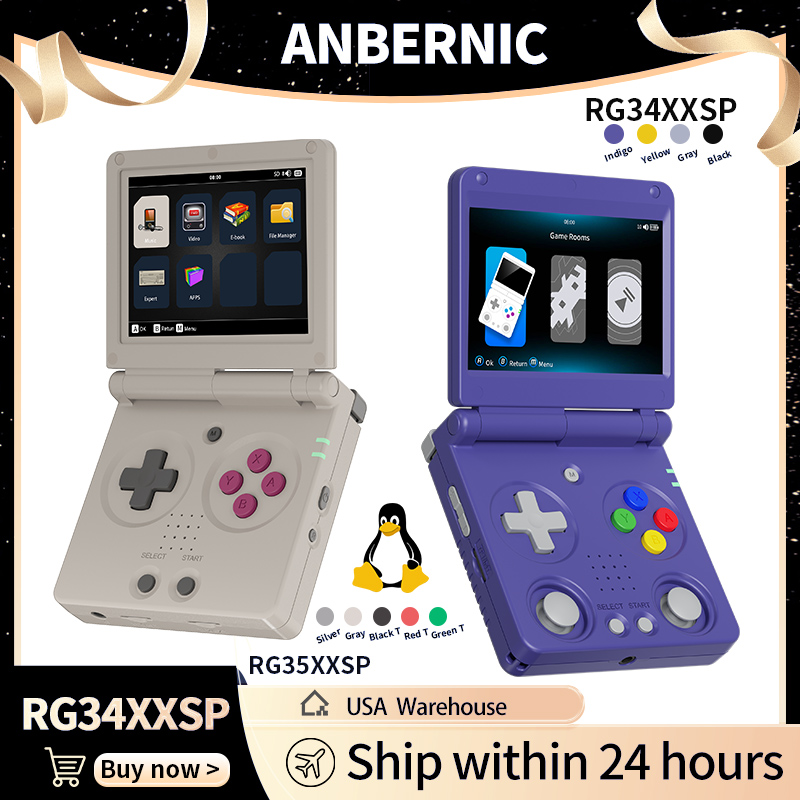 Retro Gaming Qss - Anbernic RG34XXSP RG35XXSP フリップ式携帯ゲーム機 IPSスクリーン Linux