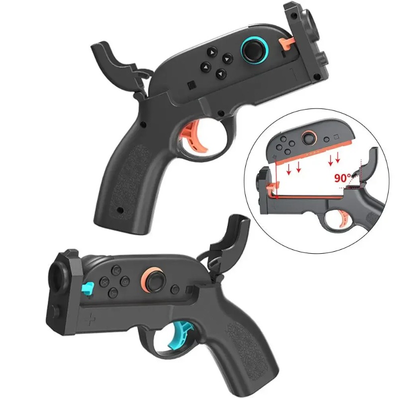 Retro Gaming Gun - Switch2 ゲームガンコントローラー用左右ゲームシューティングストック滑り止めバットストックグリップゲームアクセサリー NS2用 1ペア