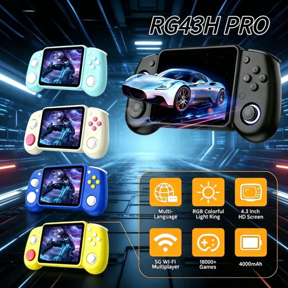 Retro Gaming Device Handheld - RG43H Pro ポータブルレトロハンドヘルドゲーム機 4.3インチ 1024×768 22000種類のゲーム内蔵