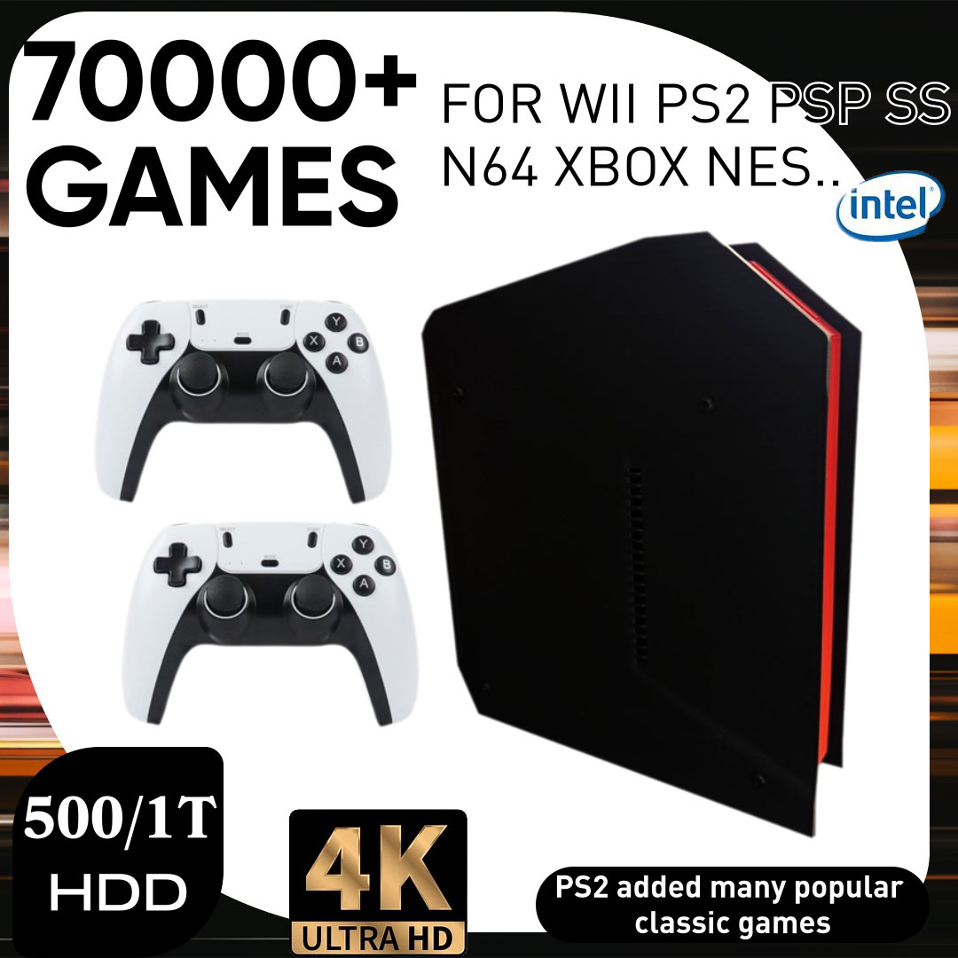Retro Gaming Qss - X4 レトロビデオゲームコンソール、1Tデュアルシステム、I3-3110M CPU搭載、PS2/PSP/WII/N64/DC/SS対応、子供向けゲームギフト、男性向けギフト