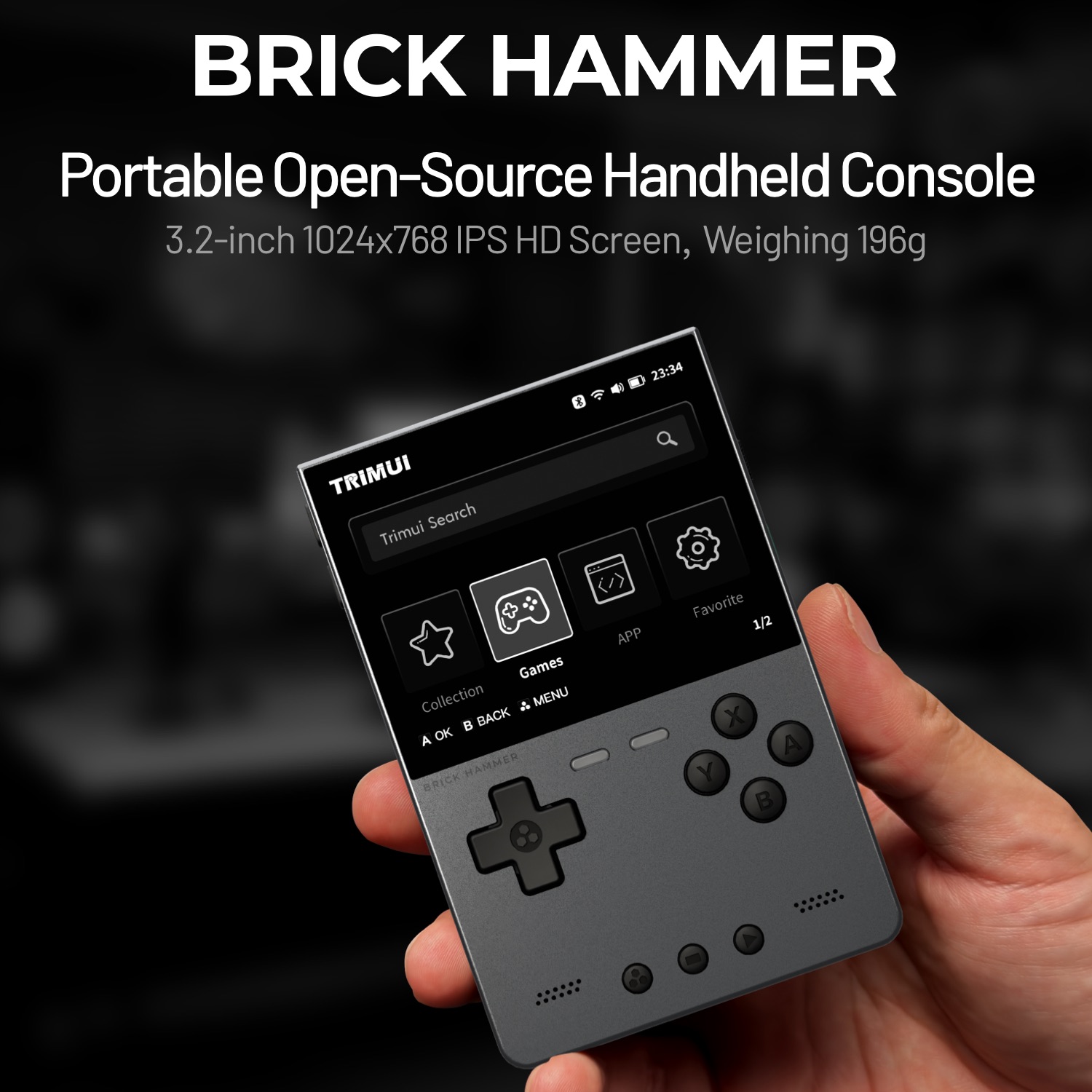 Retro Gaming Mobile - TRIMUI BRICK HAMMER レトロハンドヘルドゲームコンソール ポータブルビデオプレーヤー Linuxシステム