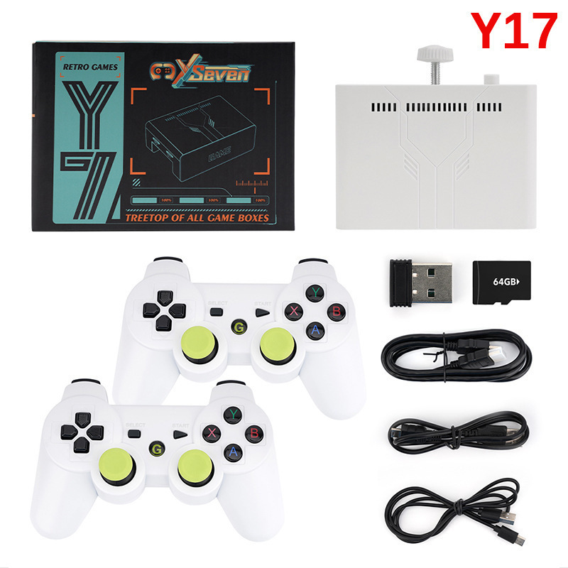 Retro Gaming Xbox - ベストセラーY7 TVゲームコンソール デュアルシステムセットトップボックス 64GB TFカード デュアルワイヤレス充電ゲームパッド
