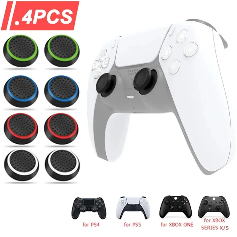 Retro Gaming Xbox One - 新しいシリコン製サムスティックグリップキャップ4個、ソニーPS5、PS4、PS3、PS2、PS ONE、Xbox One/360、PS4 Pro Slimコントローラーに対応