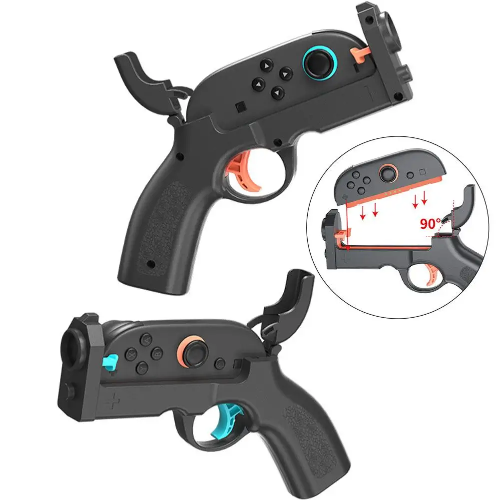 Retro Gaming Gun - Nintendo Switch 2用シューティングガンコントローラー、Joy-Con左右ハンドルホルダー、体感ゲームガンジョイパッド、ガンストックハンドグリップ