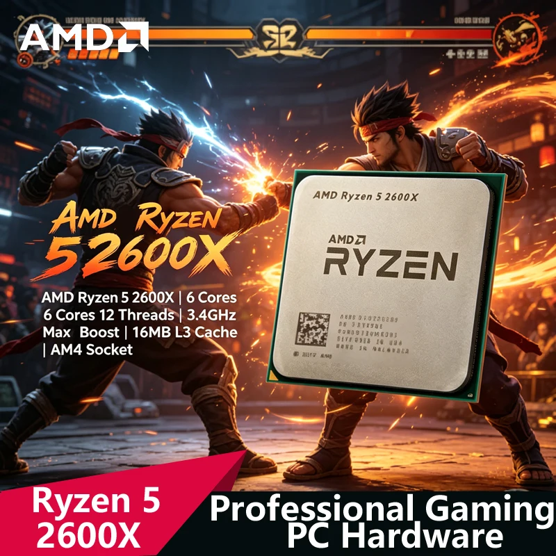 Amd Cpu Ryzen 5 - AMD Ryzen 5 2600X AM4 ゲーミングCPU｜6コア/12スレッド、3.6GHzブースト、95Wアンロックトレイプロセッサー、OEM純正箱なしDIYデスクトップ用