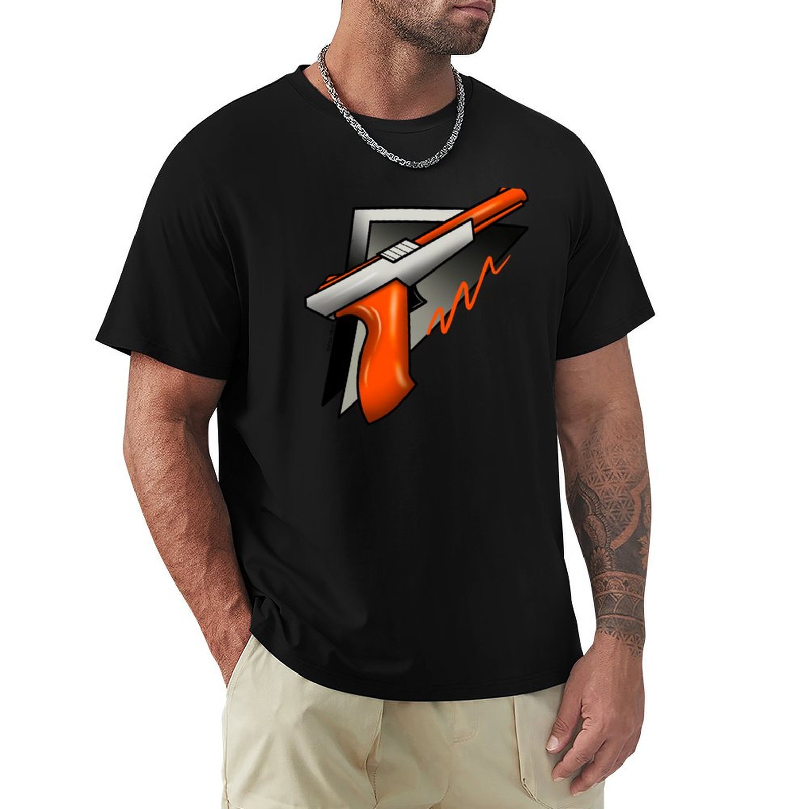 Retro Gaming Gun - 1980年代のヴィンテージレトロゲームコントローラー光線銃Tシャツ、カジュアルな普段着Tシャツ