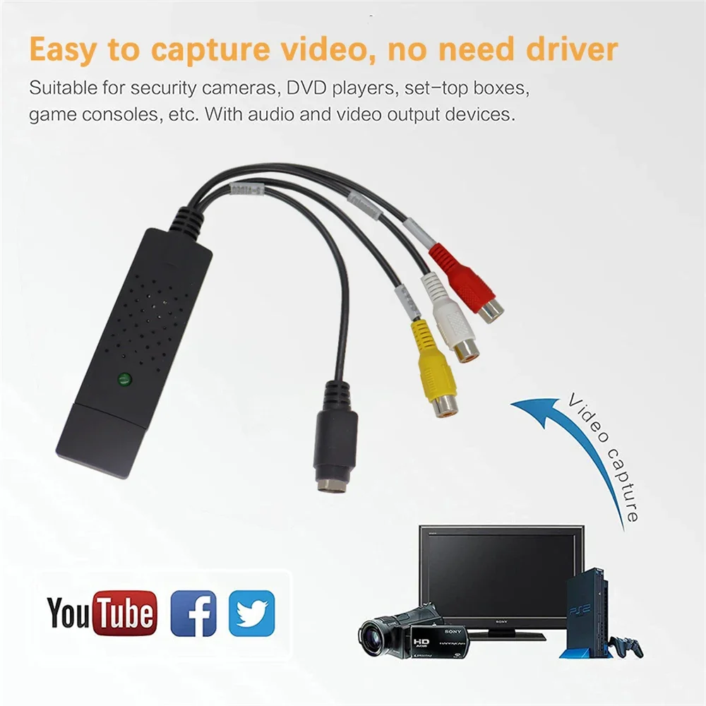 USB2.0 オーディオビデオキャプチャカード TV チュー - Composite Rca Cable のレビューと価格