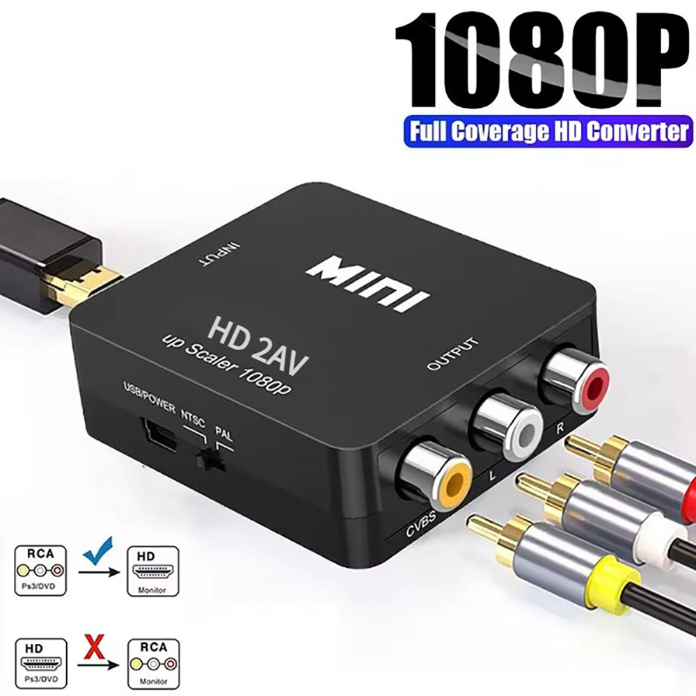 HDMI対応AV RCAアダプター HD 1080Pビデオコ - Composite Rca Cable のレビューと価格