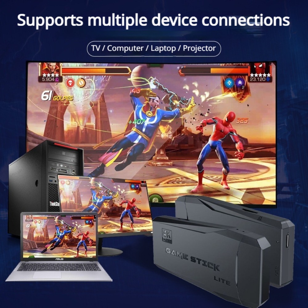 ポータブル4Kレトロゲームスティックコンソール、ワイヤレスコ - Retro Gaming Qss のレビューと価格