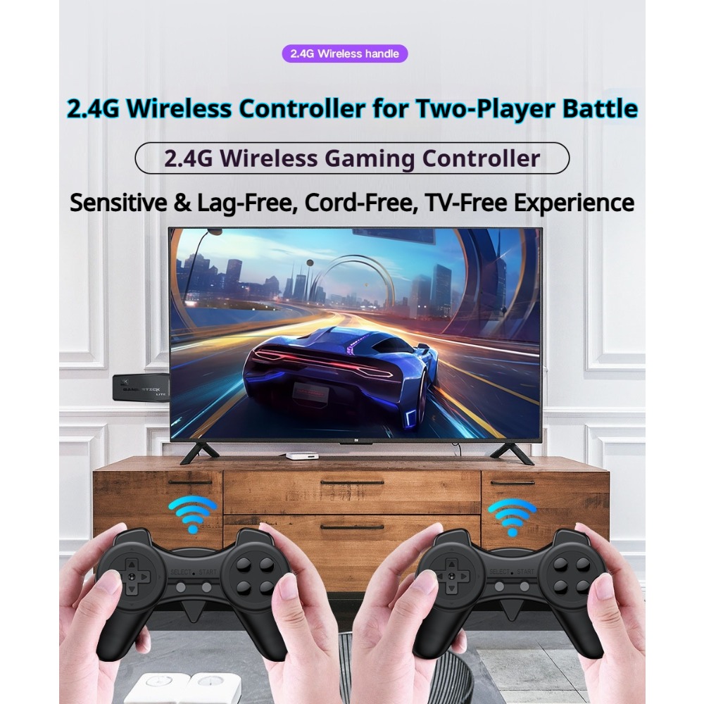 ポータブル4Kレトロゲームスティックコンソール、ワイヤレスコ - Retro Gaming Qss のレビューと価格