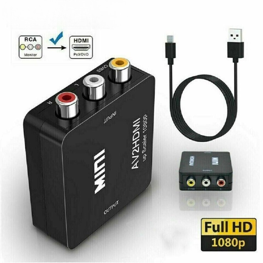 AV TO HDMI 互換アダプター 1080P ビデオ コ - Composite Rca Cable のレビューと価格