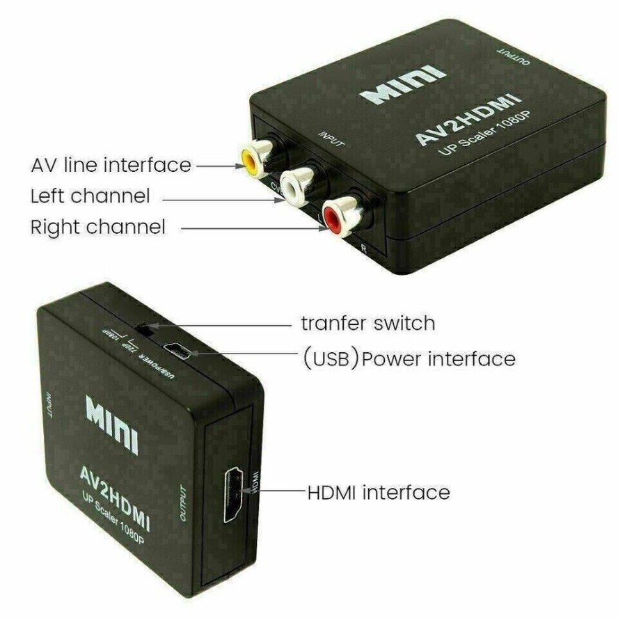 AV TO HDMI 互換アダプター 1080P ビデオ コ - Composite Rca Cable のレビューと価格